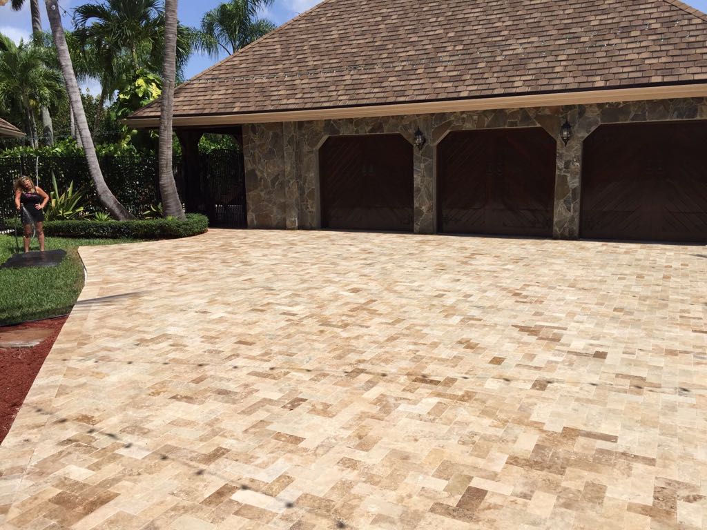 Eagle Concrete travertine project in South Florida